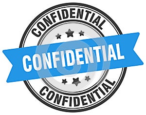 confidential stamp. confidential label on transparent background. round sign