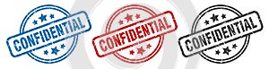 confidential stamp. confidential round isolated sign.