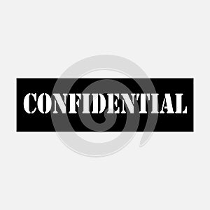 Confidential Stamp - Vector, Text Sign and Symbol Illustration.