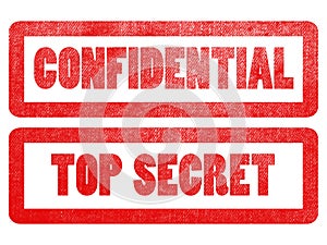 confidential and top secret stamp.