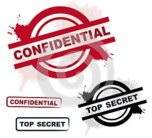 Confidential & top secret stamps