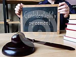 Confidentiality agreement is shown on the conceptual business photo