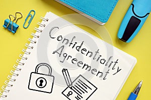 Confidentiality agreement is shown on the photo using the text