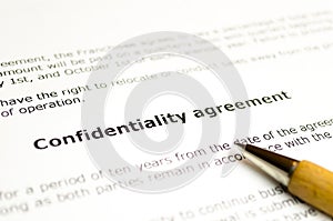 Confidentiality agreement with wooden pen