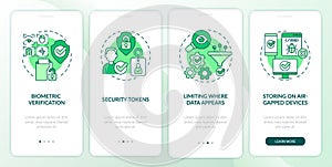 Confidentiality countermeasures green onboarding mobile app screen