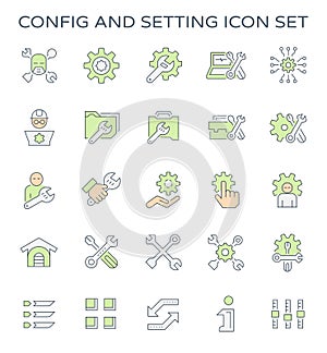Config and setting icon set
