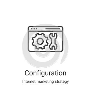 configuration icon vector from internet marketing strategy collection. Thin line configuration outline icon vector illustration.