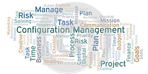 Configuration Management word cloud, made with text only.