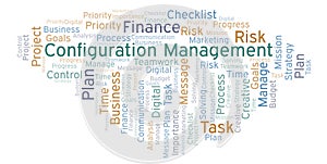 Configuration Management word cloud, made with text only.