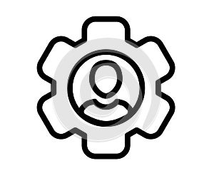 Configuration user setting single isolated icon with outline style