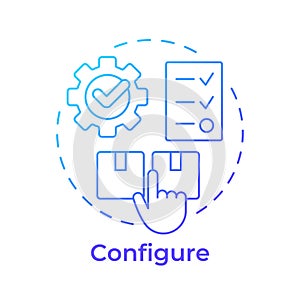 Configure blue gradient concept icon photo