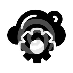Configure cloud vector glyph flat icon