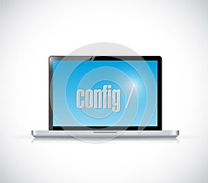 Configure code on a laptop. illustration design