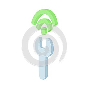 Configuring Wi-Fi icon, cartoon style