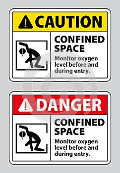 Danger confined space, permit required, do not enter sign warning vector eps10 photo