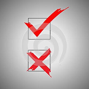 Confirm and deny flat icon. Sign confirm and deny. Vector logo for web design, mobile and infographics