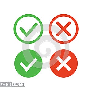 Confirm and deny flat icon. Vector logo for web design, mobile and infographics photo