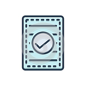 Color illustration icon for Confirm, endorse and indorse photo