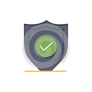Confirm, Protection, Security, Secure  Flat Color Icon. Vector icon banner Template