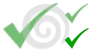 Confirm Tick Halftone Dotted Icon