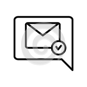 Confirmation Letter Icon Black And White Illustration