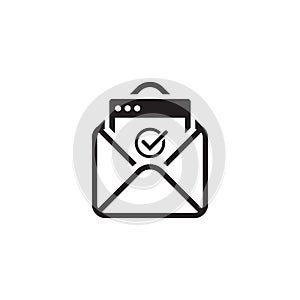 Confirmation Letter Icon. Flat Design