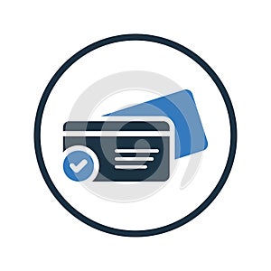 Confirmed, payment, accepted icon. Simple editable vector graphics