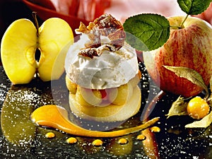 Confit apple mousse with Pommeau