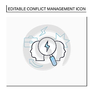 Conflict analysis line icon