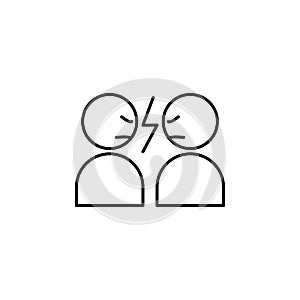 conflict, disagreement icon. Element of social problem and refugees icon. Thin line icon for website design and development, app