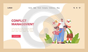 Conflict management concept. Flat vector