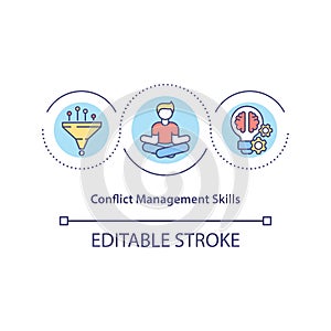 Conflict management skills concept icon