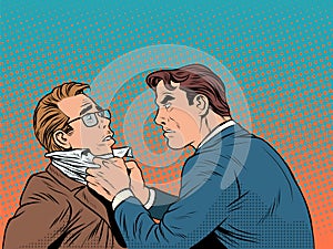 Conflict men fight quarrel businessman