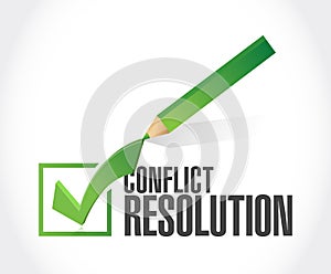 conflict resolution check mark illustration design