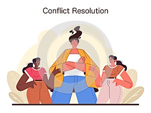 Conflict Resolution concept. Flat vector illustration