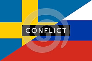 Conflict between Russia and Sweden war concept