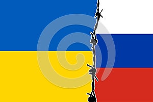Conflict between Russia and Ukraine war concept