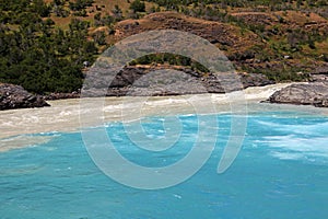 Confluence of Baker river and Neff river, Carretera Austral, Chile