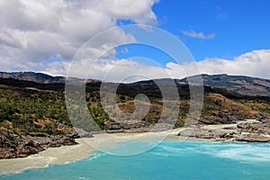 Confluence of Baker river and Neff river, Carretera Austral, Chile