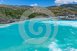 Confluence of Baker river and Neff river, Chile