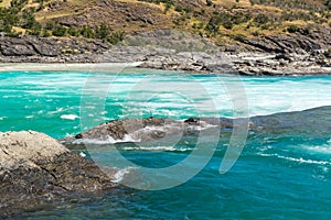 Confluence of Baker river and Neff river, Chile