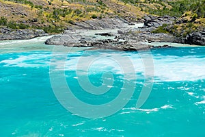 Confluence of Baker river and Neff river, Chile photo