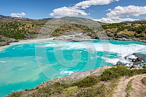 Confluence of Baker river and Neff river, Chile photo