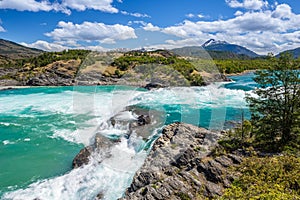 Confluence of Baker river and Neff river, Chile photo