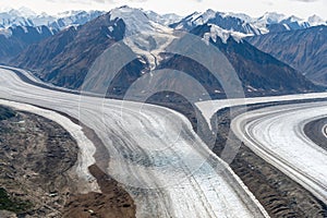 Confluence of the Kaskawulsh Glacier in Kluane National Park, Yukon, Canada