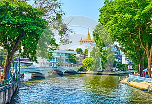 The confluence of khlongs canals in Bangkok, Thailand