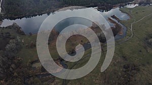 confluence of the river 4k footage from aerial drone