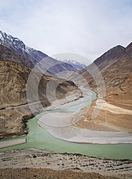 Confluence of river Indus and Zanskar photo