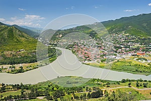 Confluence of the rivers Kura and Aragvi, Mtskheta, Georgia