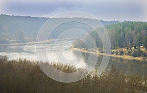 Confluence of rivers Nemunas and Merkys, Lithuania